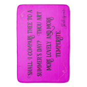 Zwart op Hot Pink Shakespeare Moet ik vergelijken. Badmat (Voorkant Verticaal)