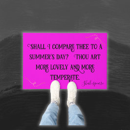 Zwart op Hot Pink Shakespeare Moet ik vergelijken. Deurmat