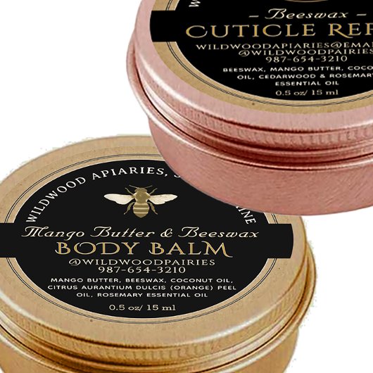 ZWART OP KRAFT Beeswax Lip Balm Label