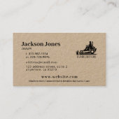 Zwart op kraft Lawn Care + Mowing Visitekaartjes (Achterkant)