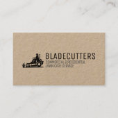 Zwart op kraft Lawn Care + Mowing Visitekaartjes (Voorkant)