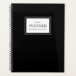 Zwart op maat gemaakte week- en maandelijkse organ planner