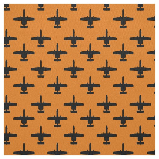 Zwart op Oranje A-10 Warthog Attack Jet Pattern Stof (Swatch)