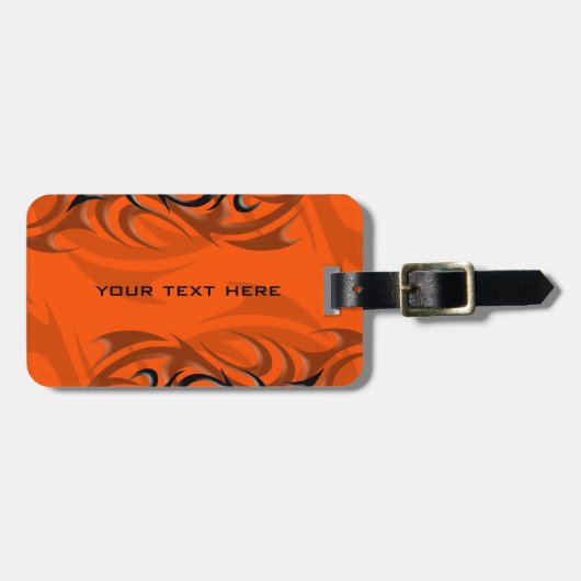 Zwart op Oranje "rook"-Bagagelabel Bagagelabel (Voorkant horizontaal)