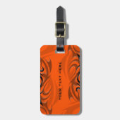 Zwart op Oranje "rook"-Bagagelabel Bagagelabel (Voorkant verticaal)