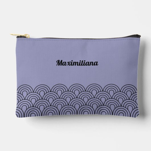 Zwart op Paarse boogjes Glam Kleine accessoire Pou Etui (Voorkant)