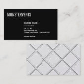 Zwart op platina, voor evenementenplanner visitekaartje (Voorkant / Achterkant)