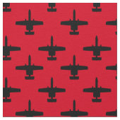 Zwart op Red A-10 Warthog Attack Jet Pattern Stof (Close Up)