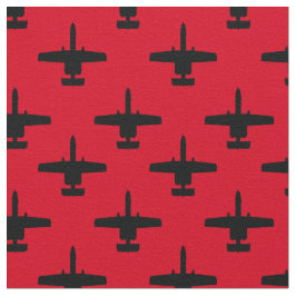 Zwart op Red A-10 Warthog Attack Jet Pattern Stof