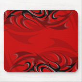 Zwart op Red "Smoke" Mousepad Muismat (Voorkant)
