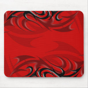 Zwart op Red "Smoke" Mousepad Muismat