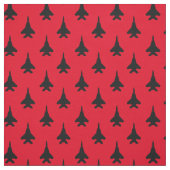 Zwart op Red Strike Eagle Fighter Jet Pattern Stof (Swatch)
