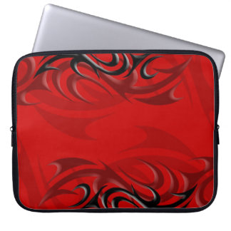 Zwart op rode "rook" laptophoes laptop sleeve