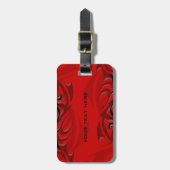 Zwart op Rood Bagagelabel (Voorkant verticaal)