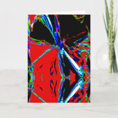 Zwart op rood stromend Abstract gloedontwerp Kaart (Voorkant)