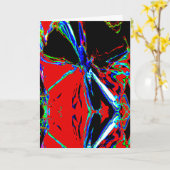 Zwart op rood stromend Abstract gloedontwerp Kaart (Gele Bloem)