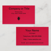 Zwart op rood visitekaartje (Voorkant / Achterkant)