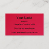 Zwart op rood visitekaartje (Achterkant)