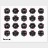 Zwart op Roze Glitter Matron of Honor Bachelorette Ronde Sticker (Vel)