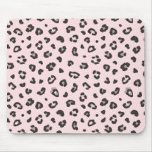 Zwart op Roze Leopard Print Mousepad