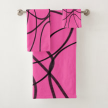 Zwart op roze lintkunst