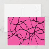 Zwart op roze lintkunst briefkaart (Voorkant / Achterkant)