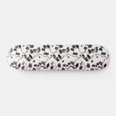 Zwart op roze patroonvogels en Cherry Blossom Persoonlijk Skateboard (Horizontaal)