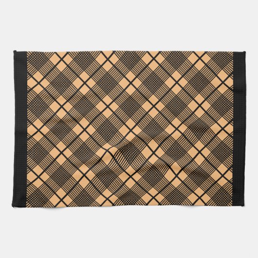 Zwart op Taupe Horizontal Pset Kitchen Towel Theedoek (Horizontaal)