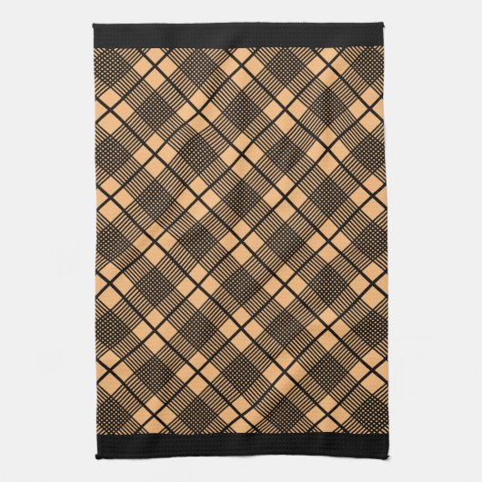 Zwart op Taupe Horizontal Pset Kitchen Towel Theedoek (Verticaal)