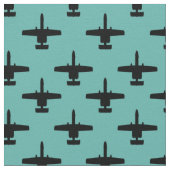 Zwart op turquoise A-10 Warthog Attack Jet Pattern Stof (Close Up)