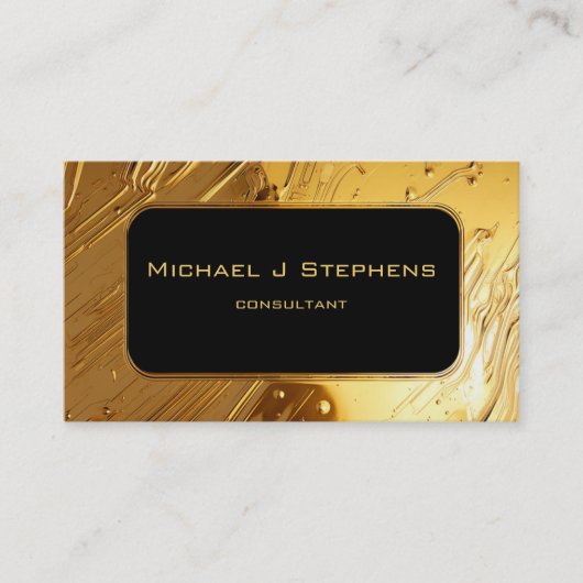 Zwart op vloeibaar goud visitekaartje (Voorkant)