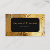 Zwart op vloeibaar goud visitekaartje (Voorkant)