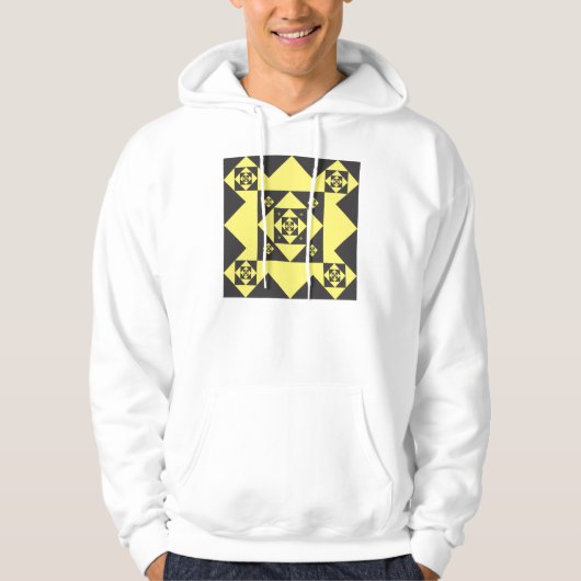 Zwart op Wellow Hoodie (Voorkant)