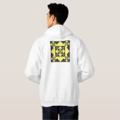 Zwart op Wellow Hoodie (Achterkant volledig)