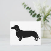 Zwart op White Dachsund Briefkaart (Staand voorkant)