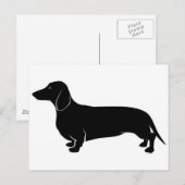 Zwart op White Dachsund Briefkaart (Voorkant / Achterkant)