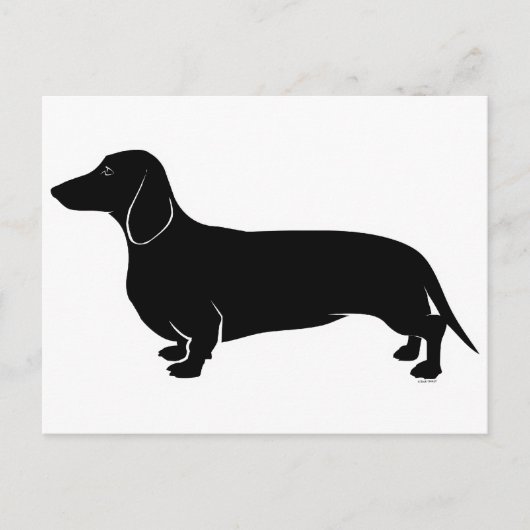 Zwart op White Dachsund Briefkaart (Voorkant)