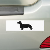 Zwart op White Dachsund Bumpersticker (Op auto)