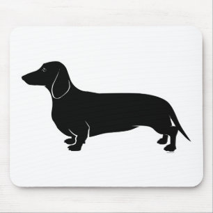 Zwart op White Dachsund Muismat