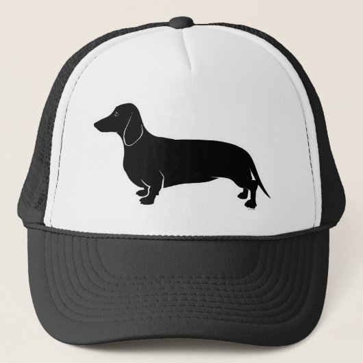 Zwart op White Dachsund Trucker Pet (Voorkant)