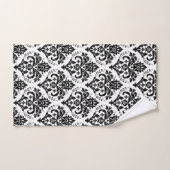 Zwart op White Damask Pattern Bad Handdoek (Handdoek)