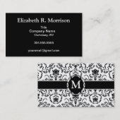 Zwart op White Damask Visitekaartje (Voorkant / Achterkant)