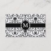 Zwart op White Damask Visitekaartje (Achterkant)