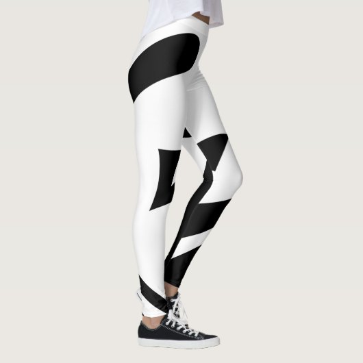 Zwart op White Elegant Leggings (Rechts)