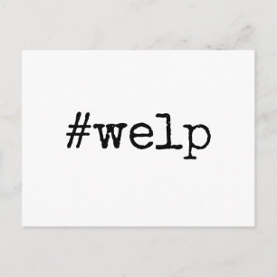 Zwart op White Hashtag Welp Postponed Wedding Briefkaart