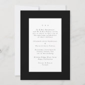 Zwart op White Modern Minimalistic Simple Wedding Kaart (Voorkant)