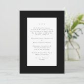 Zwart op White Modern Minimalistic Simple Wedding Kaart (Staand voorkant)
