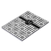 Zwart op White Monogrammed Welsh Faux Tapestry Notitieboek (Linkerzijde)