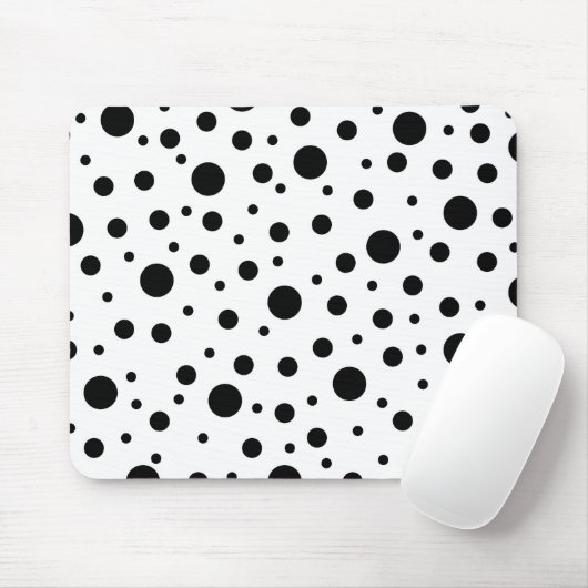 Zwart op White Polka Dot Pattern Baby Blanket Tas Muismat (Met muis)