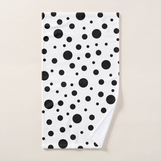 Zwart op White Polka Dot Pattern Bad Handdoek (Handdoek)